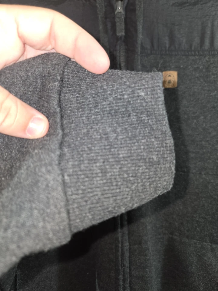 Chaqueta grande Coleman Sherpa forrada con capucha cordón cremallera completa negra brezo Foto 2 de 4