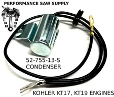NEW CONDENSER FITS KOHLER KT17, KT19 ENGINES, REPLACES PART # 52-755-13-S