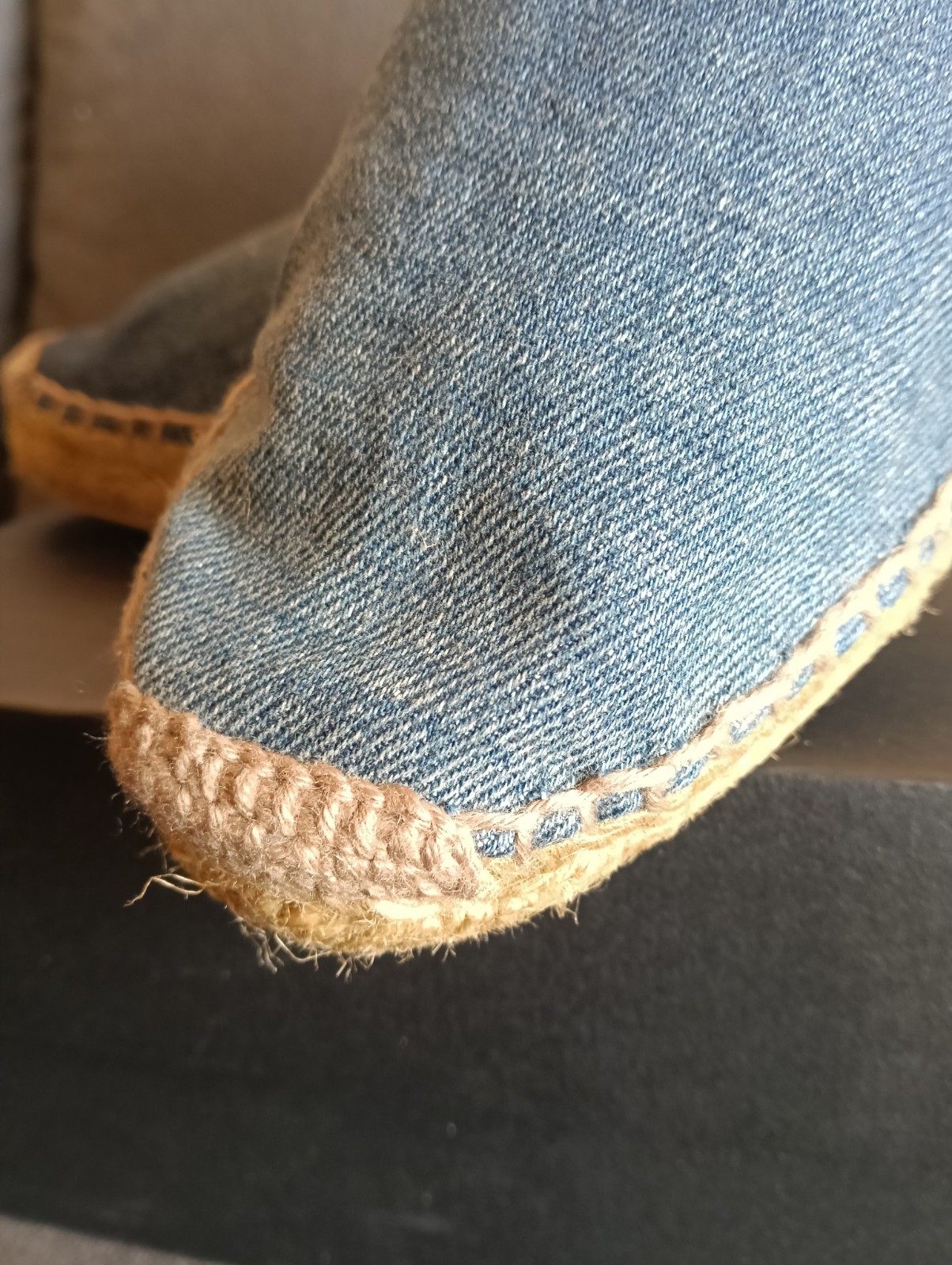 Espadrillas Saint Laurent in denim blu unisex nuove con scatola taglia 39 5