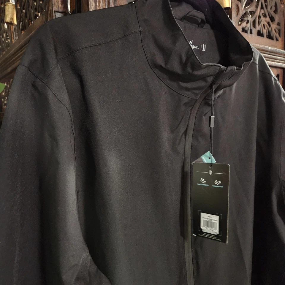 Walter Hagen Black Golf Jacket Coat Full Zip Pockets Size Large EUC Windbreaker - Image 3 of 4