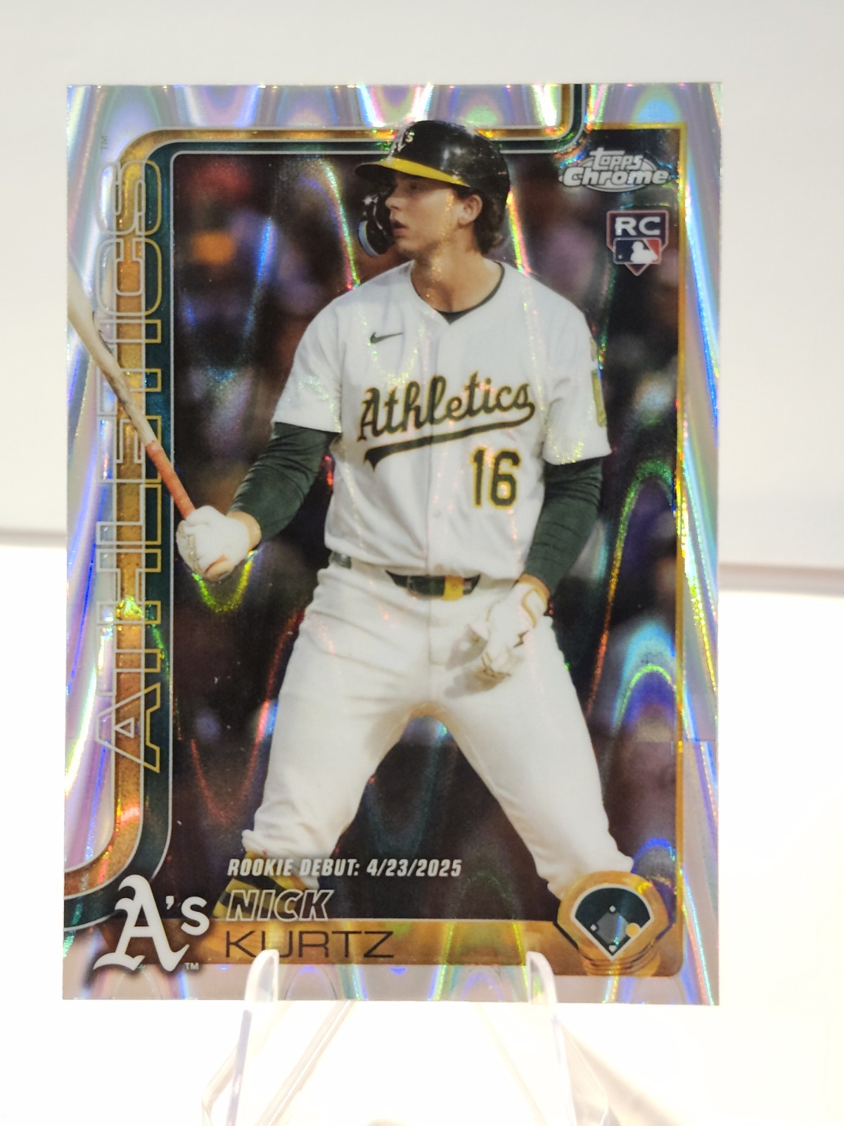 2025 Topps Chrome Update #USC180 Nick Kurtz RC Raywave Refractor ROOKIE DEBUT