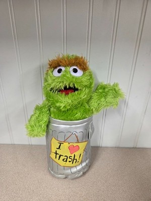 Oscar The Grouch from Sesame Street Plush - Sesame Place Used Condition