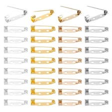 200 Pcs Safety Bar Pins  Brooch Findings(25mm, Silver/Gold/White K Gold/K Gold)