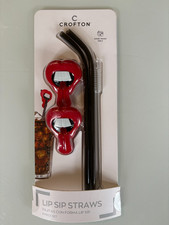 Crofton Lip Sip Straws 5 Piece Set New In Box Sealed In Package