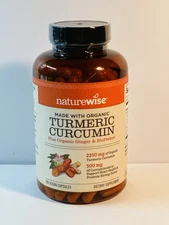 NatureWise Curcumin Turmeric 2250mg *LARGER 180 Caps Bioperine