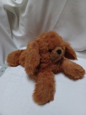 Vintage 1982 Gund Puppy Dog Cinnamon Brown Wooly Plush Stuffed Floppy Flat HTF