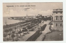 CIVITAVECCHIA VIALE GARIBALDI DA STAZIONE CON DIRIGIBILE VIAGGIATA 1910 FP #75