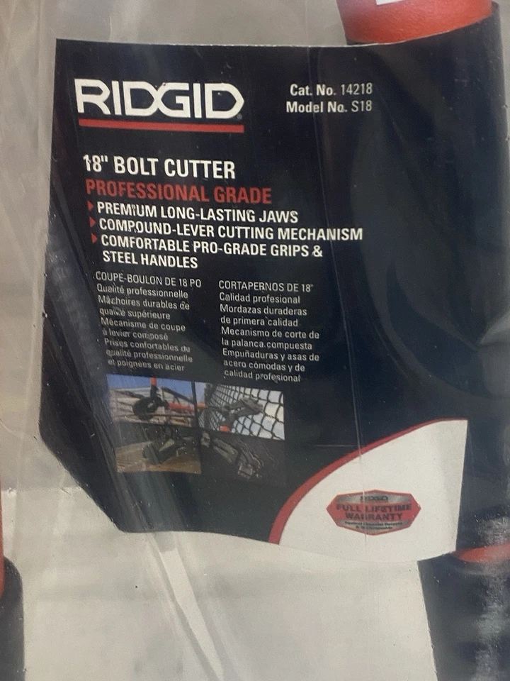 Ridgid 14218 Model S18 18" Center Cut Hardened Alloy Steel Jaws Bolt Cutter New - Image 4 of 4