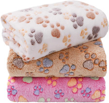 1 Pack 3 Blankets Super Soft Fluffy Premium Fleece Dog Blankets for Puppy Cat Pe