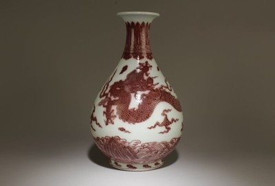 An Iron-Red Yuhuchun Vase