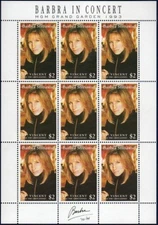 St. Vincent 1994 - Barbra Streisand - Sheet of 9 Stamps - Scott #2011 - MNH