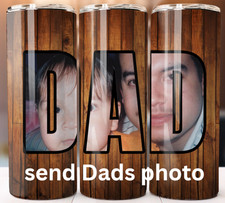 Wood Design Cup For Dad 20oz Skinny Tumbler Cup Mug Lid Straw Hot Cold Drinks