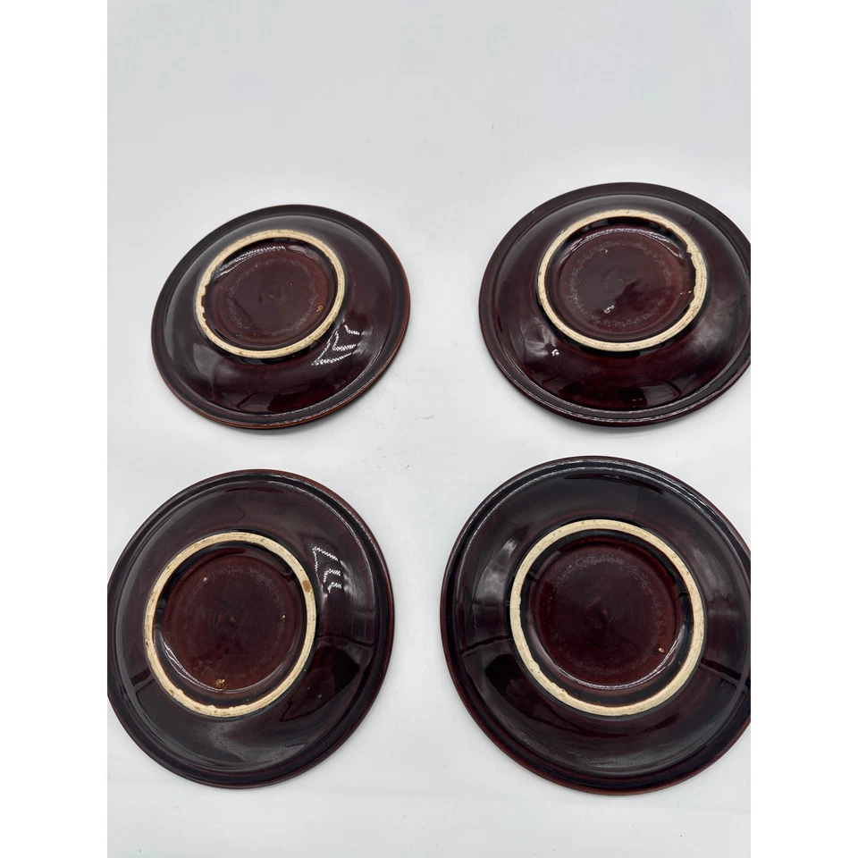 Juego de 4 platos de postre de ensalada de pan por goteo marrón gourmet Pfaltzgraff de colección Foto 4 de 4