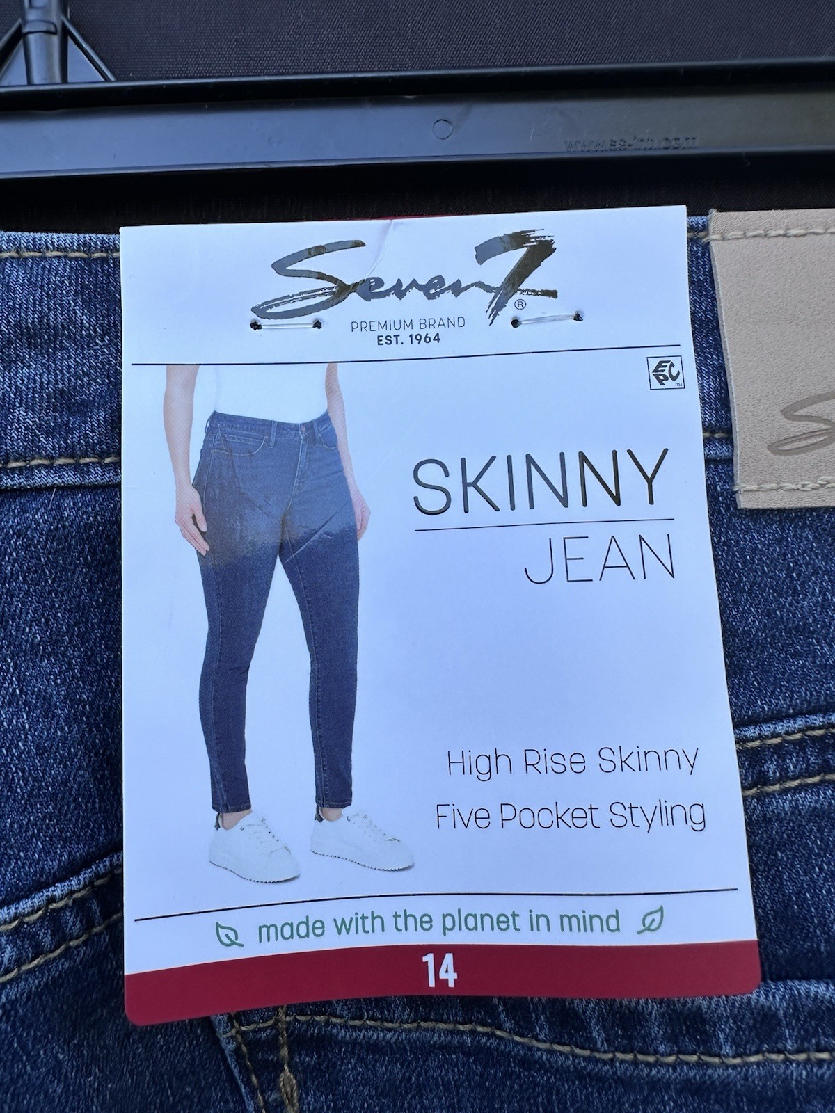 Seven7 Women's Jeans MY1901DE24 High Rise Skinny Size 14 New with Tags