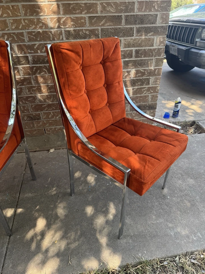 Hermosas sillas vintage años 70 atribuidas a Milo Baughman MCM buen estado! Foto 2 de 4