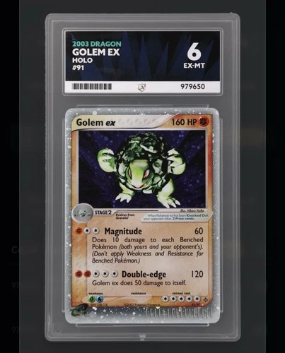 Pokémon TCG Golem EX Dragon Set Holo Ultra Rare Card 91/97 2003 Ace 6
