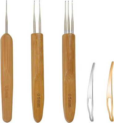 Dreadlock Crochet Hook 0.5mm 5-Piece Set Interlocking Tool for Locs Braiding
