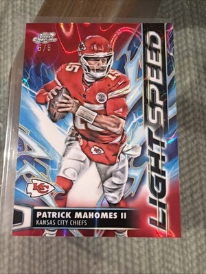 2025 Topps Cosmic Chrome Light Speed Patrick Mahomes II Red Flare Refractor 5/5