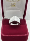 Vintage Mexico Sterling Silver Ring Size 7.75 9.69g Grooved Design