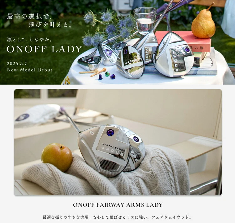 Women ONOFF ARMS 2025 Fairwaywood 3W 16deg RH LP-425F grahite Flex ladies HC - Image 2 of 4