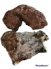 Lot 2 Aquarium Terrarium Aquatic Reptile Plant Decorations Rocks Lava  Stones 