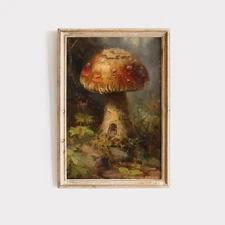 Vintage Mushroom - Instant Download Printable Wall Art Antique Painting