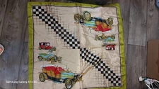 Scarf Paoli Vintage Acetate Vintage Cars Multicolored Japan 30 In Square