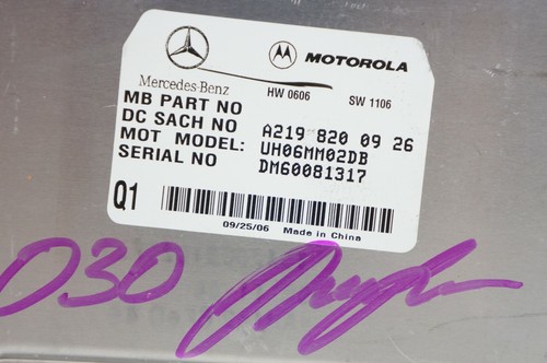 06-2011 mercedes w219 w251 cls500 voice communication control module motorola - Picture 6 of 12