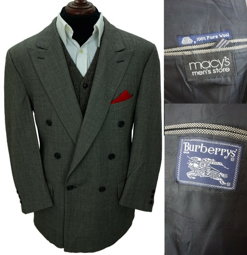 BURBERRY Doppio petto Blazer Uomo, Giacca Taglia UK 42 100% pura lana | eBay