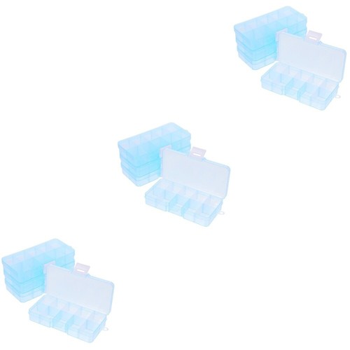 3 Pack Storage Box Plastic Divided Containers Mini Jewelry Cases - Picture 3 of 12