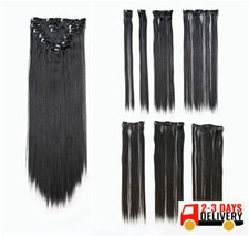 Hair clip real como extensiones de cabello humano. recto 7 piezas 22 pulgadas