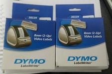 Lot of 4 DYMO 30339 8mm 2-Up Video Labels - NEW 