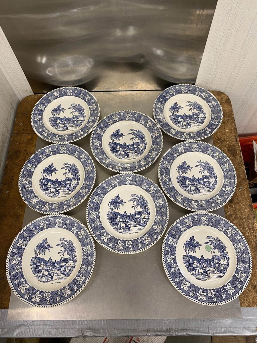 シェイクスピア　記念プレート Stratwood Collection Shakespeare Country Blue & White Dinner Plate