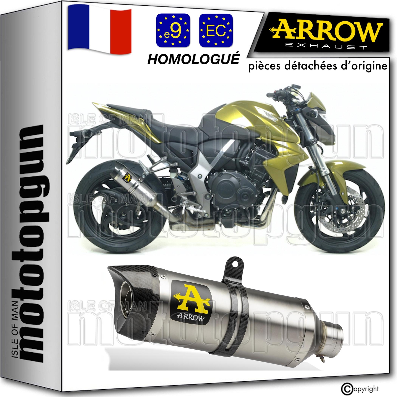 Pot echappement Arrow Thunder en aluminium gain de poids pour Honda CB 1000 R