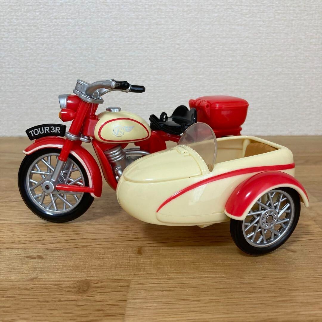 【新品•未使用】シルバニア⭐️Motorcycle and Sidecar⭐️ Sylvanian Families Motorcycle & Sidecar Raccoon Doll Used
