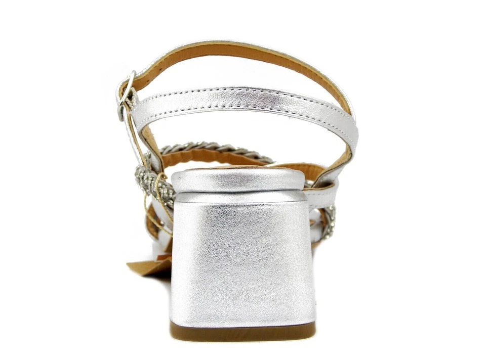 Sandali Donna Gioiello in Pelle Argento 36 Tacco Medio 5 cm GIOSEPPO - Immagine 4 di 4