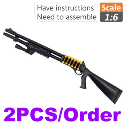 1:6 Scale Model Assembly Sniper Rifle Gun 4D Black M1 Super90 For 12'' Figure 1/6