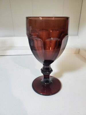 VTG Libbey Glass Duratuff USA Deep Pink/Purple/Red Large Goblet