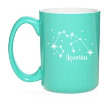 Ceramic Coffee Mug Cup Aquarius Star Zodiac Horoscope Constellation