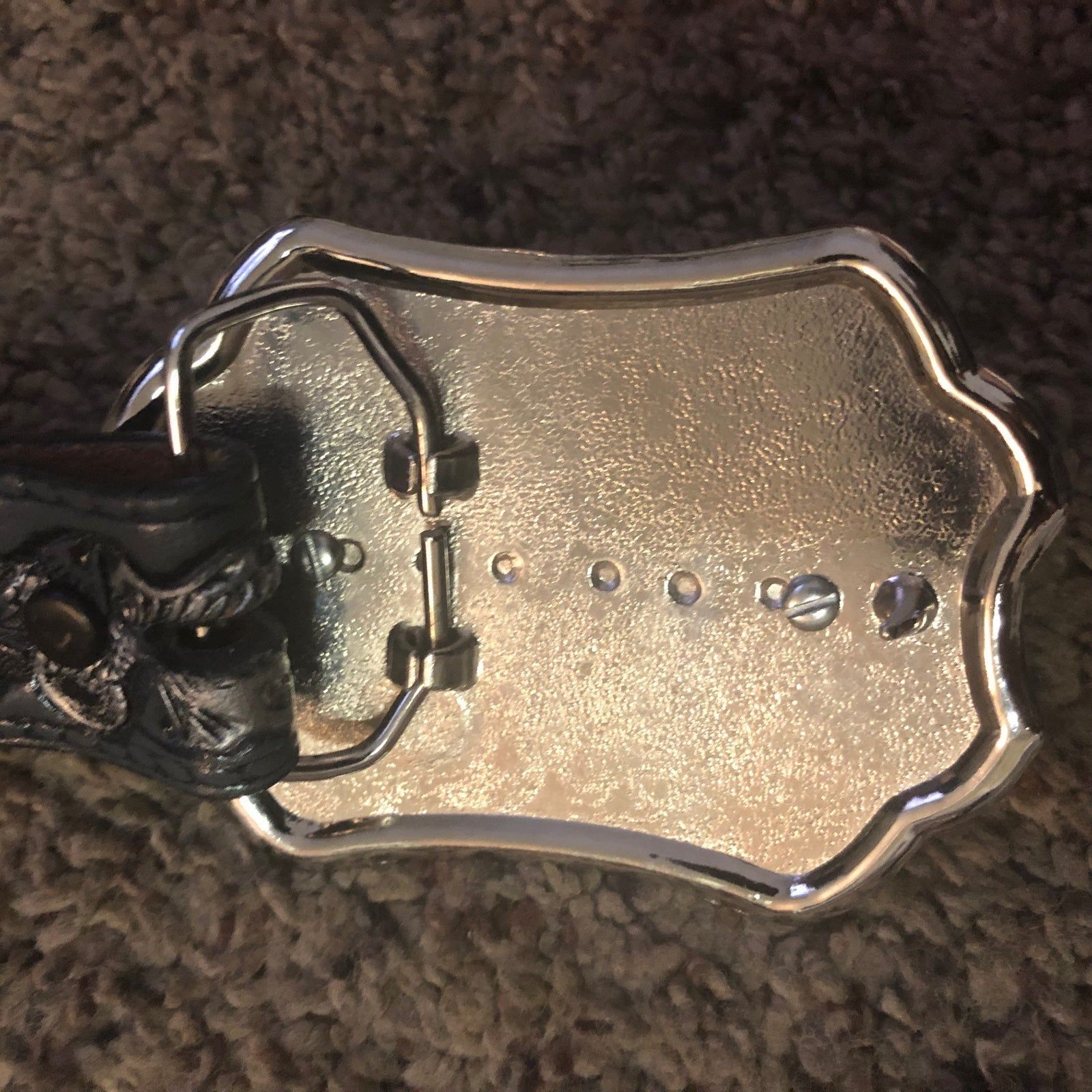 Mallory Tooled Western Belt and Belt Buckle “Fred” Me… Gem