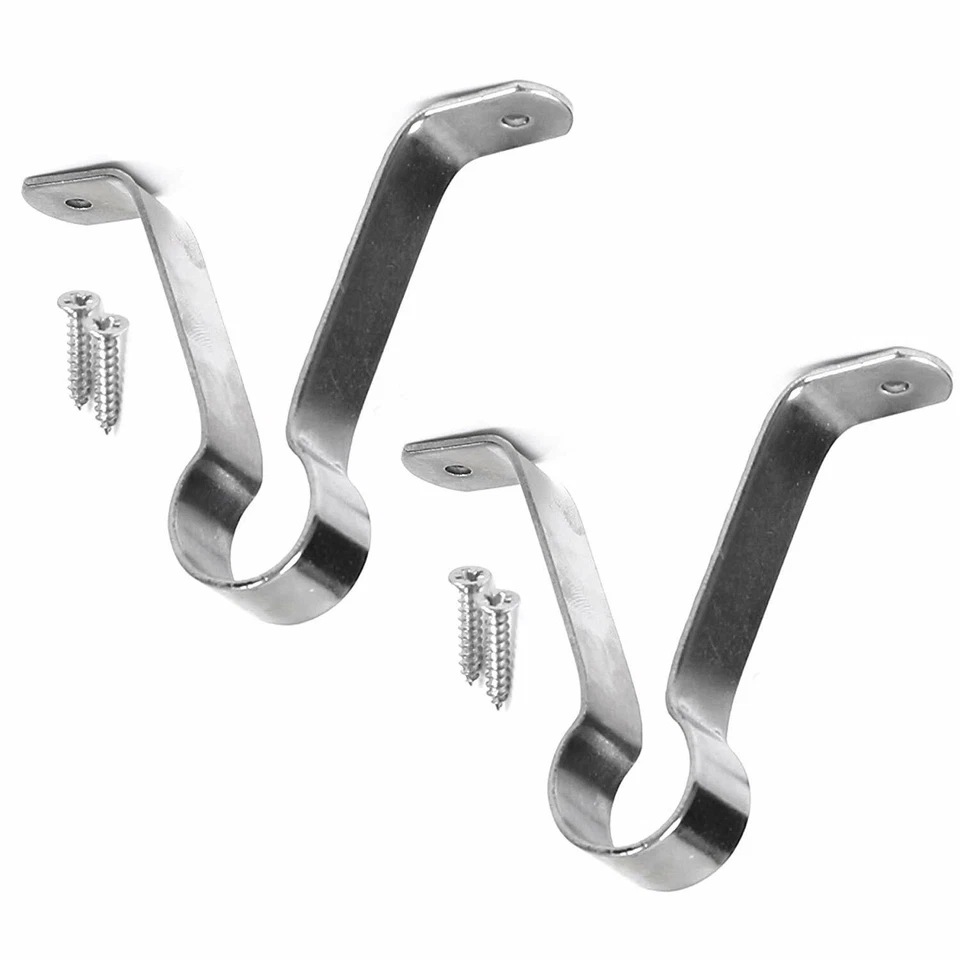 SISI UK 2 x CHROME WARDROBE RAIL SUPPORT BRACKET Small/Large Rod Centre Fitting Repair*