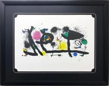 Miro "Pictures" Rare Custom Framed Abstract Art Plate Signed