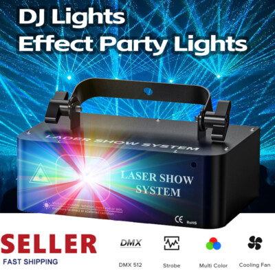 500mW Strobe Laser Projector Stage Lighting LED RGB DMX Club DJ Xmas Party Light