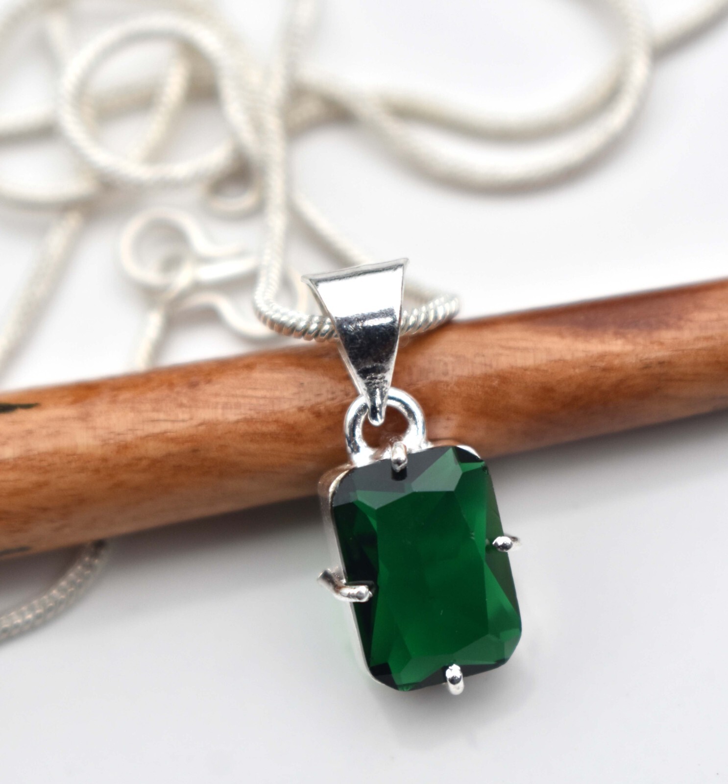 Chrome Diopside 925 Sterling Silver Gemstone Handmade Gift Women Necklace-18