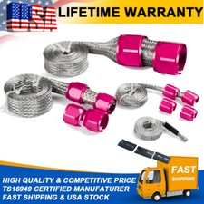 Pink Braided Stainless Steel Vacuumfuelradiatoroil Line Dress Up Hose Cover Pink Braided Stainless Steel Vacuumfuelradiatoroil Line Dress Up Hose Cover