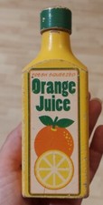 Vintage Wooden Pretend Play orange juice bottled painted