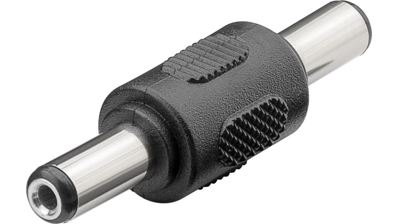 Adapter / connector DC plug (5.5 x 2.1mm) - DC plug (5.5 x 2.1mm) 76752 / /T2UK