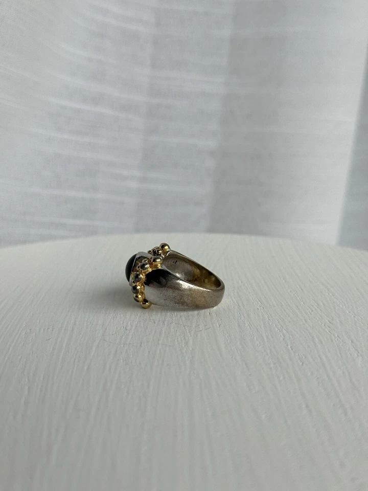 Anillo bicolor vintage 14KT GE ESPO Joseph Esposito ónix Foto 4 de 4