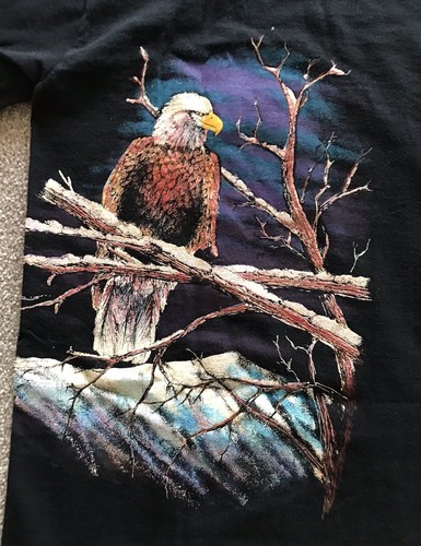 Vintage 90's Hazelwood Single Stitch T-Shirt Men's Large Bald Eagle Graphic USA - Picture 7 of 11