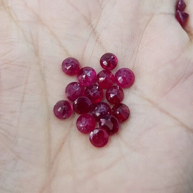 Wholesale Lot 5mm Round Facet Natural Mozambique Ruby Loose Calibrated Gemstone - Image 2 of 4